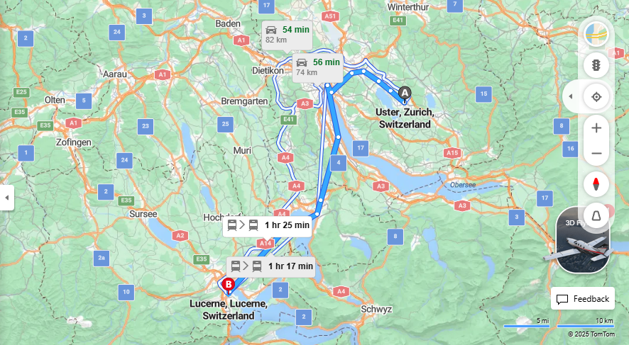 Anreise von Uster Zu Lucerne Über 

S9

IR75


