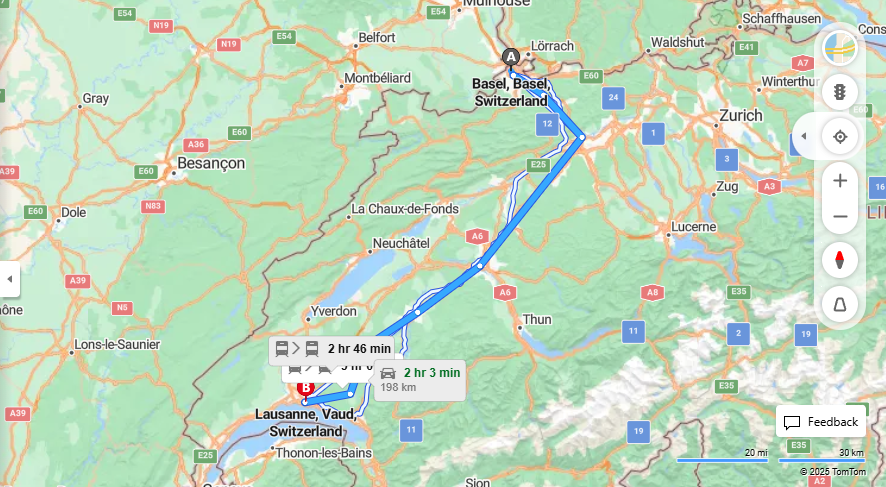 Anreise von Basel Zu Lausanne Über 

IC6

IR15


