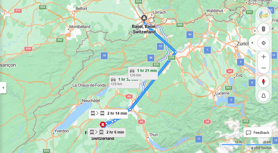 Anreise von Basel Zu Fribourg Über 

EC

S1



