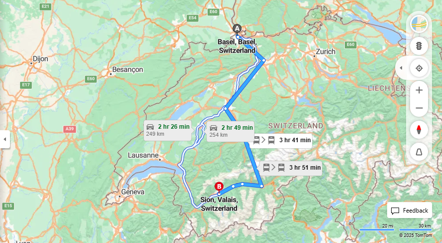 Anreise von Basel Zu Sion Über 

EC

IR95


