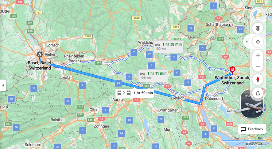 Anreise von Basel Zu Winterthur Über 

IC3

IC8


