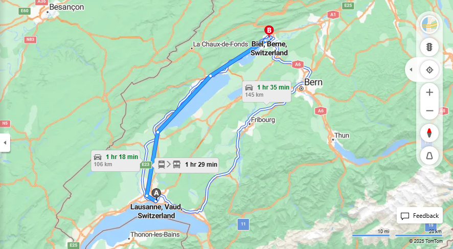 Anreise von Lausanne Zu Biel/Bienne Über 

IC5

1



