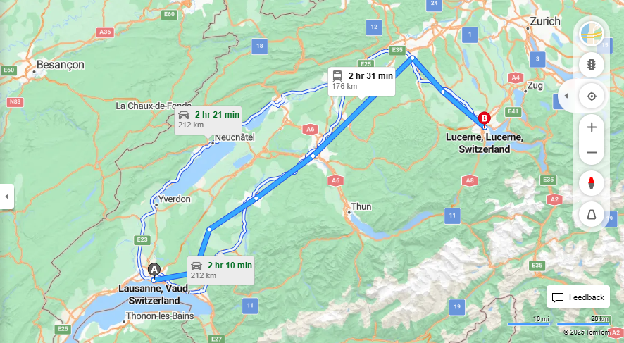 Anreise von Lausanne Zu Lucerne Über 

IC


