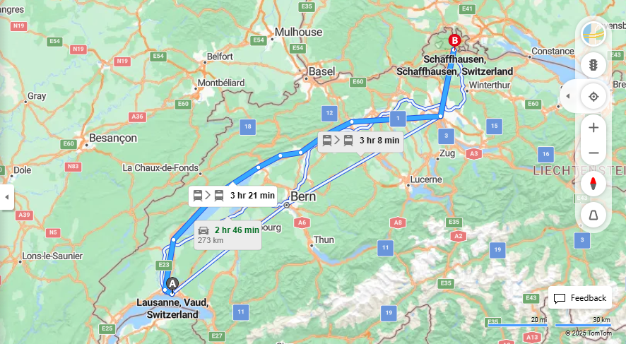 Anreise von Lausanne Zu Schaffhausen Über 

IC5

IC


