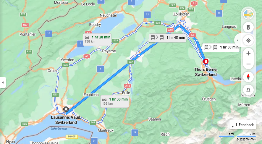 Anreise von Lausanne Zu Thun Über 

IC

RE1


