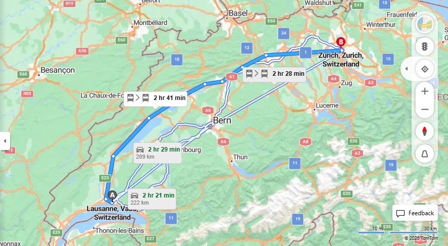 Anreise von Lausanne Zu Zurich Über 

IC5

17


