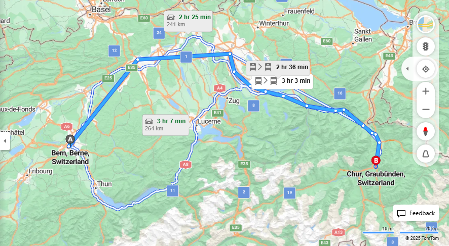Anreise von Bern Zu Chur Über 

IC8

IR35


