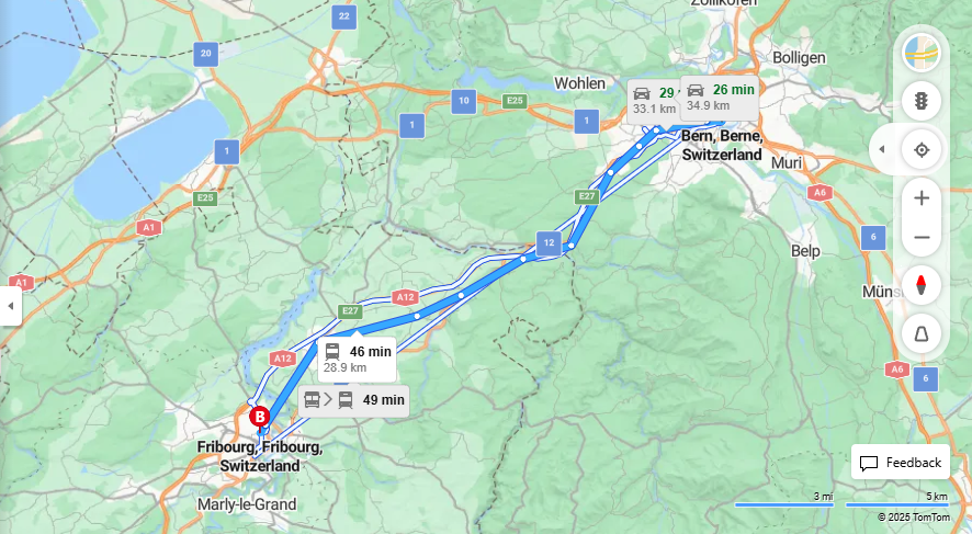 Anreise von Bern Zu Fribourg Über 

S1



