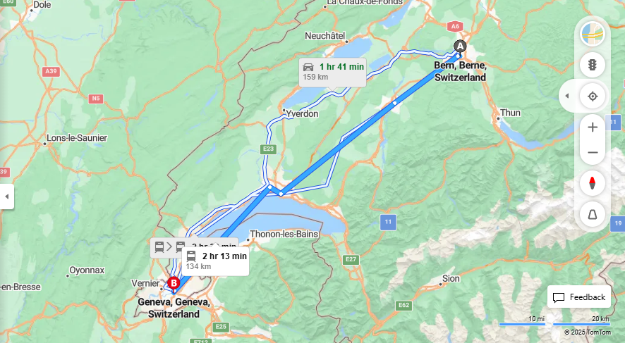 Anreise von Bern Zu Geneva Über 

IC1


