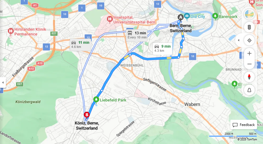 Anreise von Bern Zu Köniz Über 10, Schwarzenburgstrasse