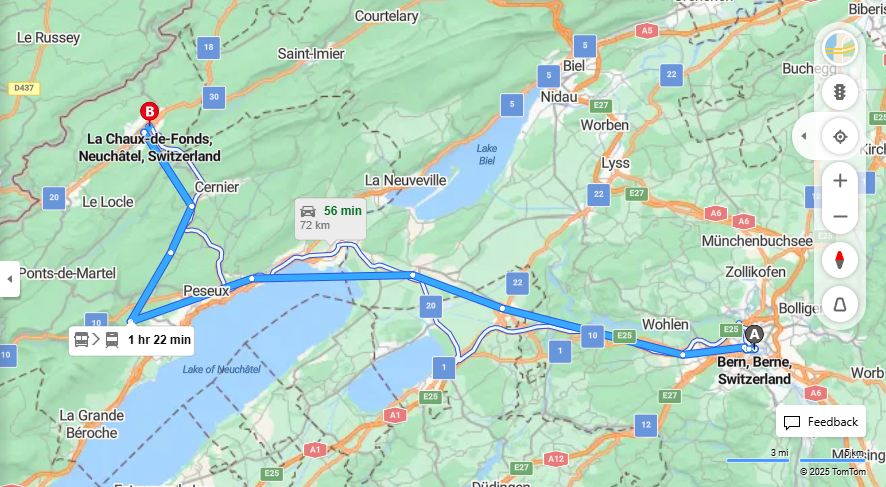 Anreise von Bern Zu La Chaux-de-Fonds Über 

12



IR66


