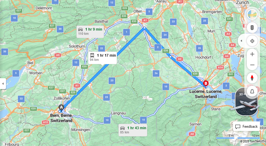 Anreise von Bern Zu Lucerne Über 

IC



