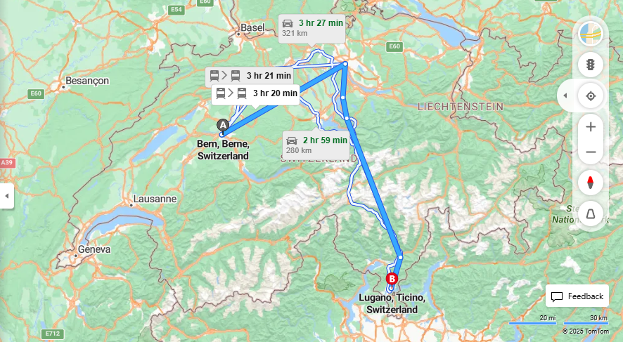 Anreise von Bern Zu Lugano Über 

IC1

EC


