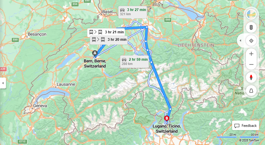 Anreise von Bern Zu Lugano Über 

IC8

IC2


