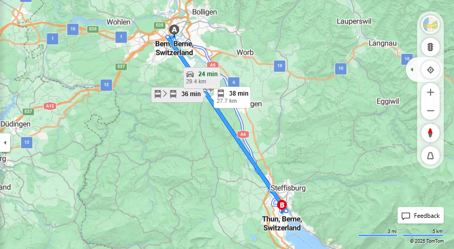 Anreise von Bern Zu Thun Über 

IC8



