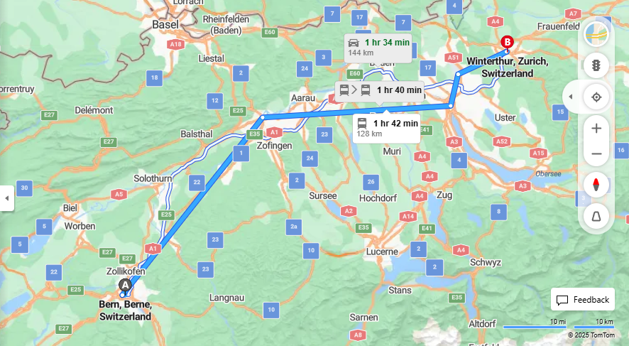 Anreise von Bern Zu Winterthur Über 

IC8


