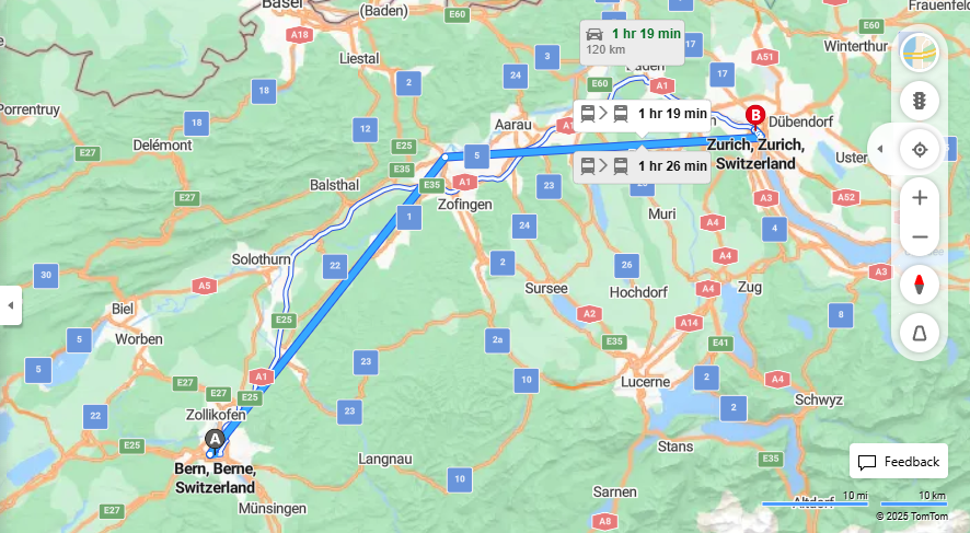Anreise von Bern Zu Zurich Über 

IC8

13


