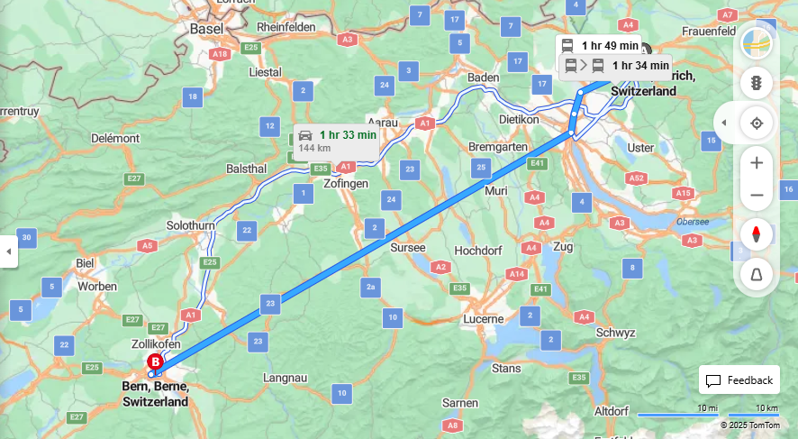 Anreise von Winterthur Zu Bern Über 

IC1


