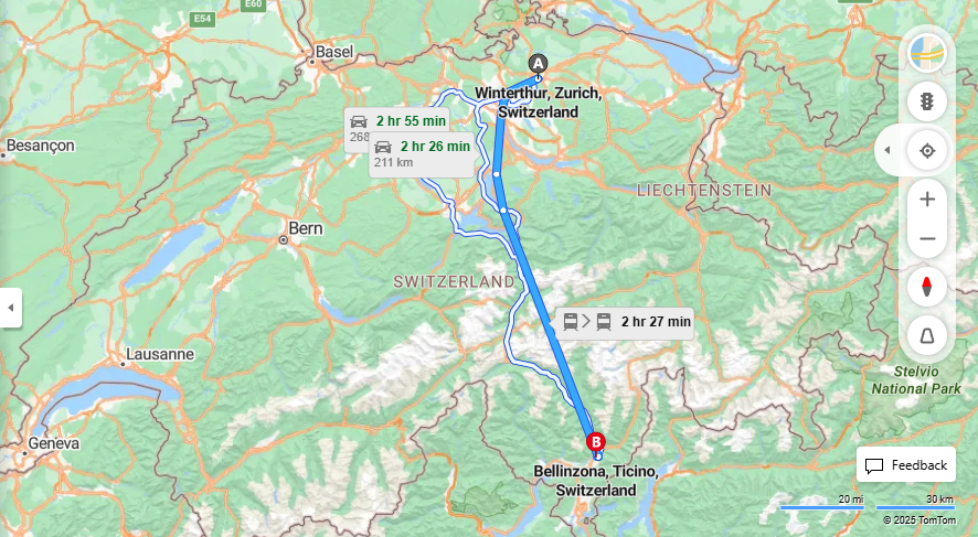 Anreise von Winterthur Zu Bellinzona Über 

IR75



EC


