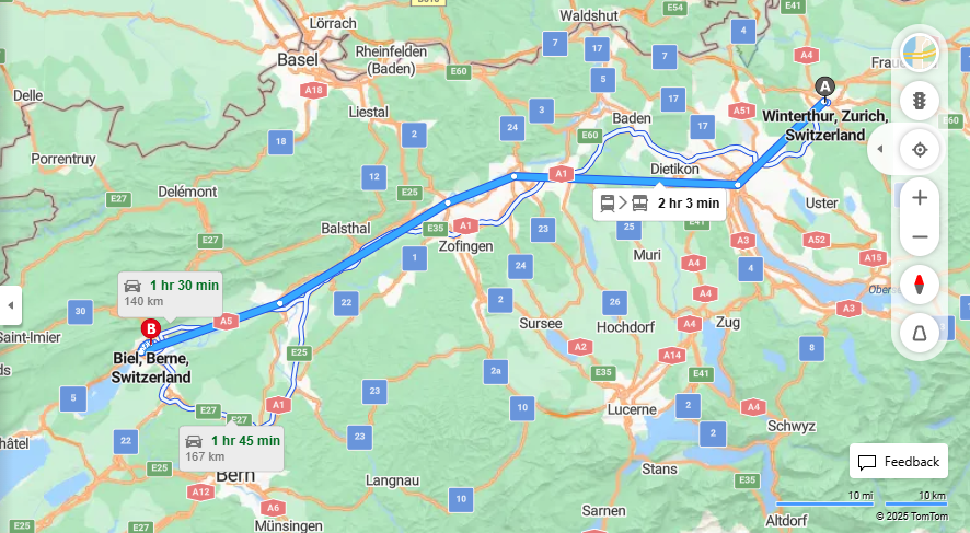 Anreise von Winterthur Zu Biel/Bienne Über 

IC5



4


