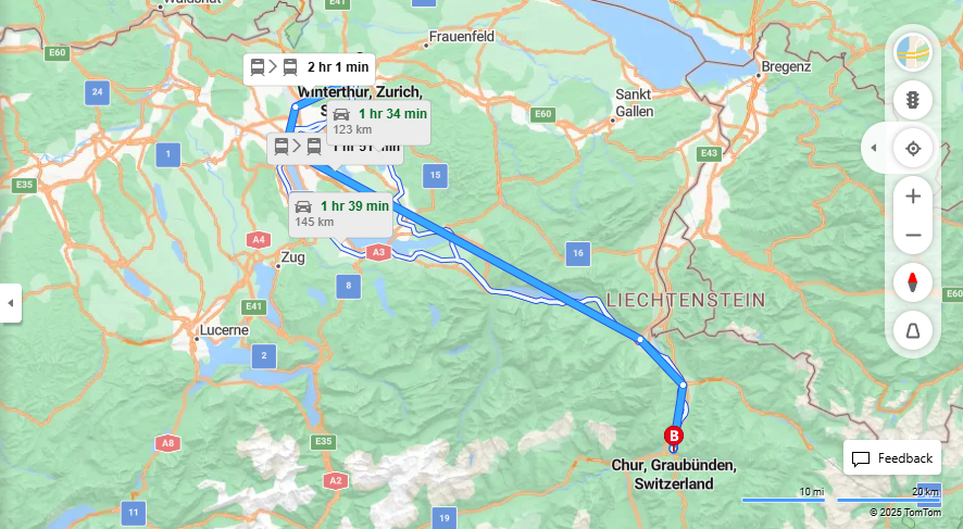 Anreise von Winterthur Zu Chur Über 

IR75

IC3


