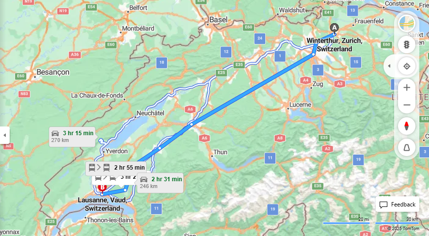Anreise von Winterthur Zu Lausanne Über 

IC8

IR15


