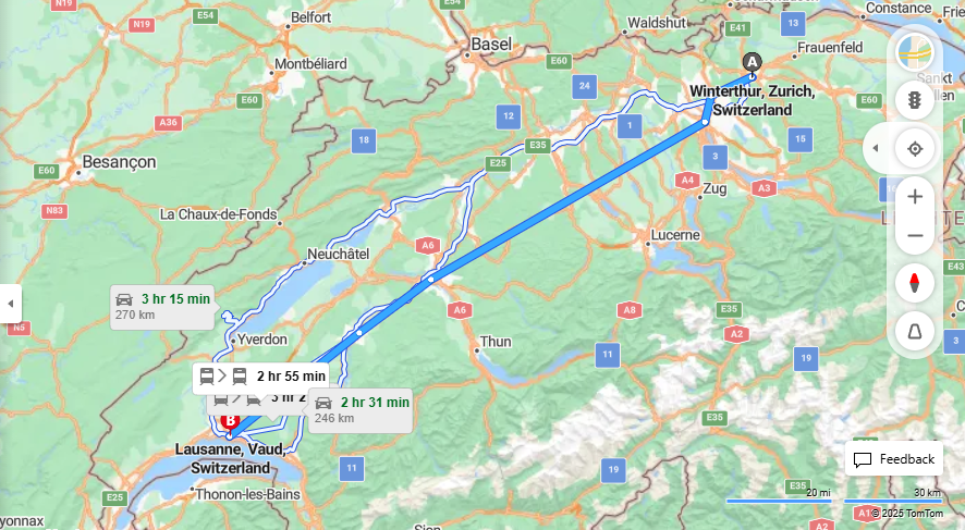 Anreise von Winterthur Zu Lausanne Über 

IR75

IC1


