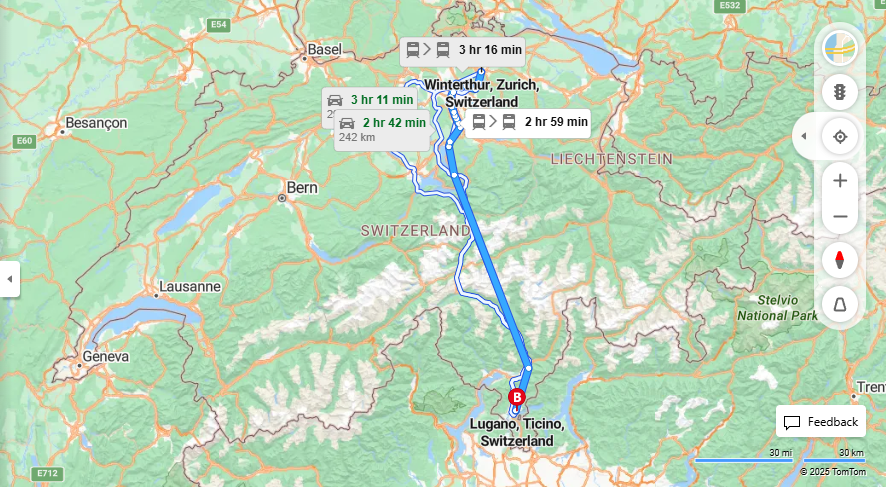 Anreise von Winterthur Zu Lugano Über 

S24

EC


