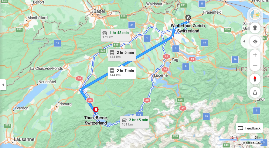 Anreise von Winterthur Zu Thun Über 

IC8


