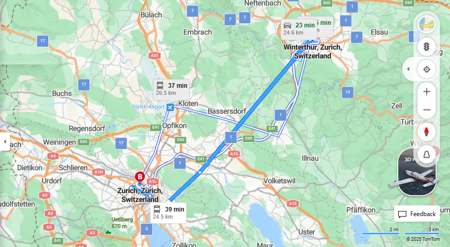 Anreise von Winterthur Zu Zurich Über 

S12



