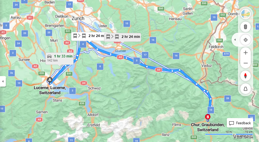 Anreise von Lucerne Zu Chur Über 

IR75

IR35


