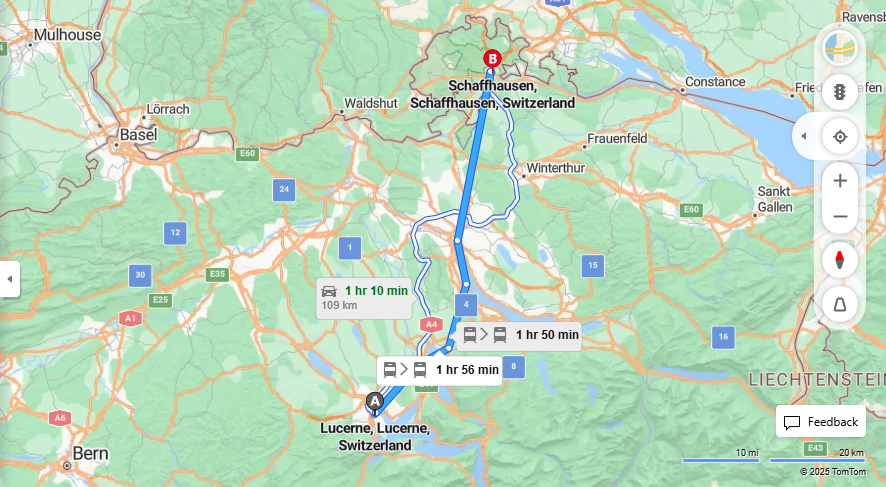 Anreise von Lucerne Zu Schaffhausen Über 

IR75

IC


