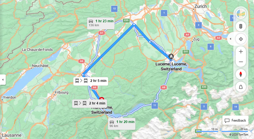 Anreise von Lucerne Zu Thun Über 

IR15

IC


