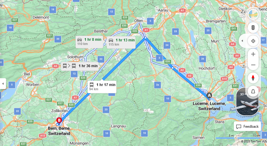 Anreise von Lucerne Zu Bern Über 

IR15


