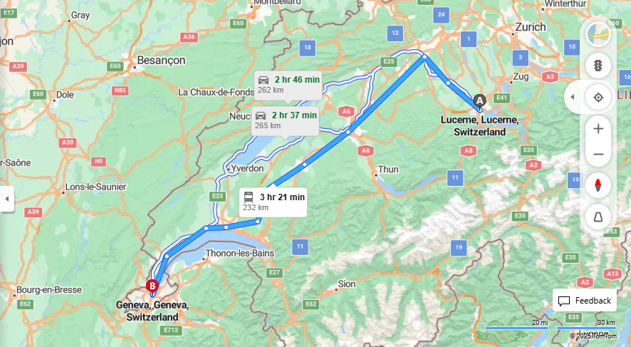 Anreise von Lucerne Zu Geneva Über 

IR15



