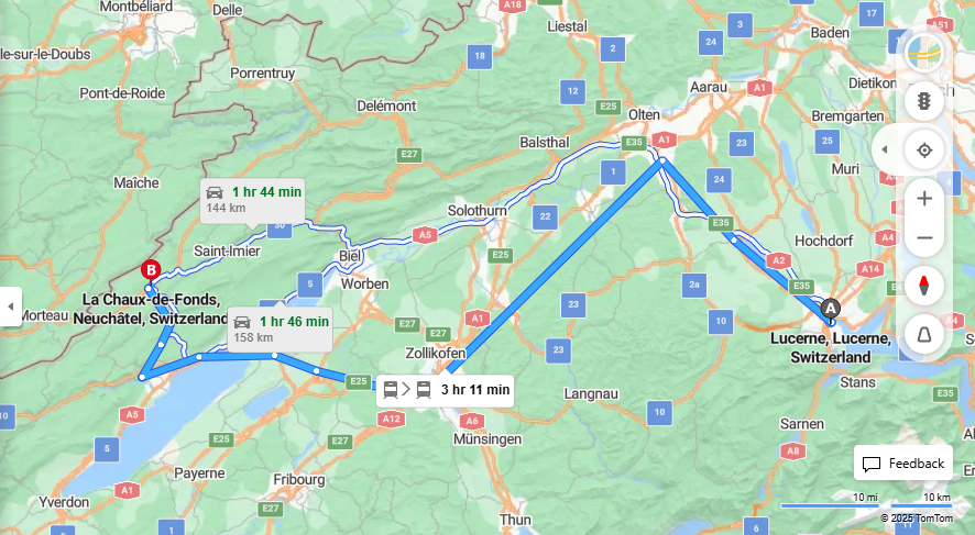 Anreise von Lucerne Zu La Chaux-de-Fonds Über 

IR15

IR66


