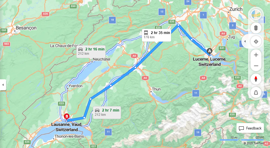 Anreise von Lucerne Zu Lausanne Über 

IR15


