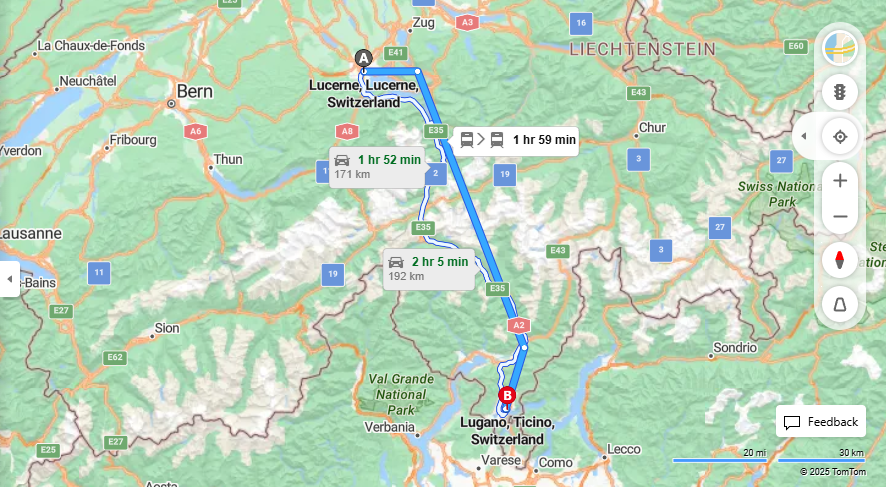 Anreise von Lucerne Zu Lugano Über 

IC21

2650


