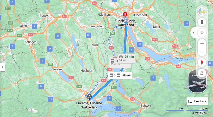 Anreise von Lucerne Zu Zurich Über 

IR70

4


