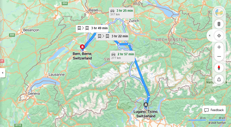 Anreise von Lugano Zu Bern Über 

IC21

IC6


