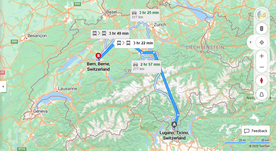 Anreise von Lugano Zu Bern Über 

IC21

IR15


