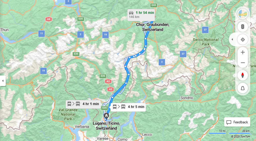 Anreise von Lugano Zu Chur Über 

S50

171


